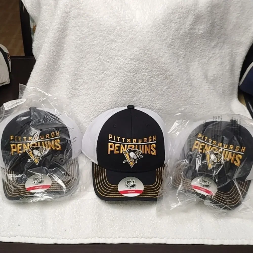 NHL Pittsburgh Penguins YOUTH Trucker Mesh Snapback Hat - New